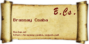 Brassay Csaba névjegykártya