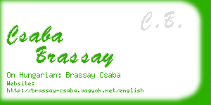 csaba brassay business card